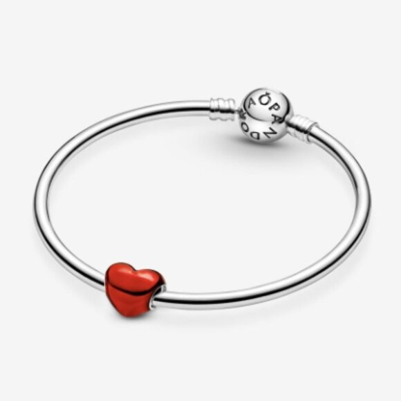 Pandora Metallic Red Heart Charm - Moments Bracelets - Sterling Silver & Enamel - Picture 6 of 6